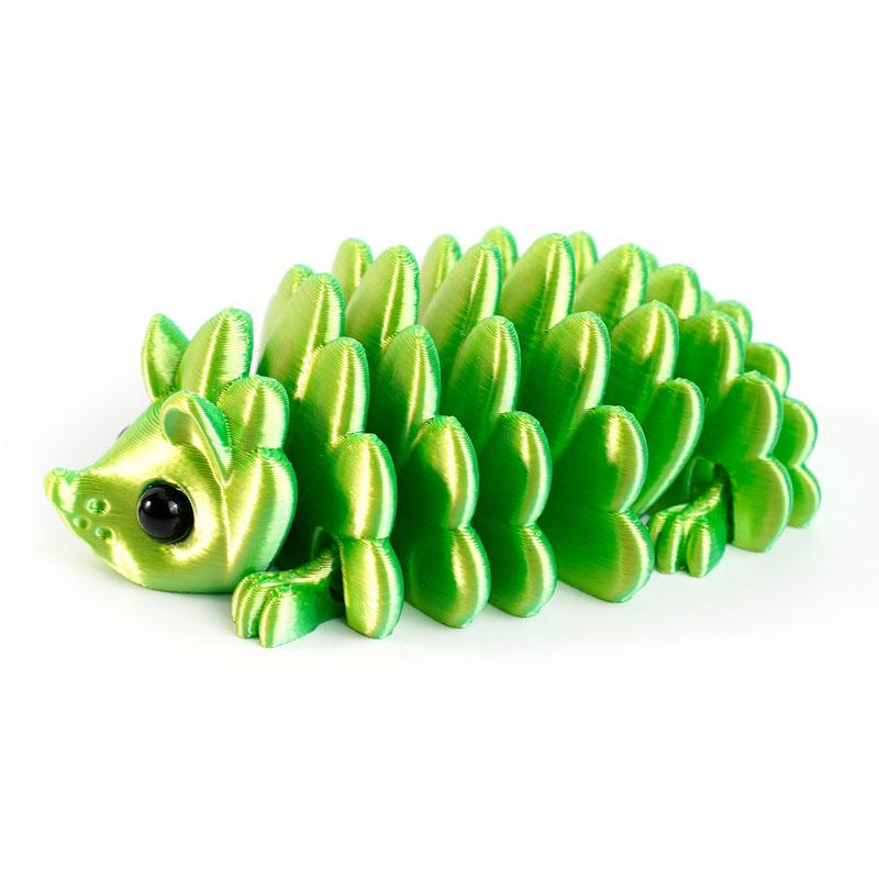 3D-gedruckte Igel-Figur - Vielseitige Innen- & Außendekoration für Zuhause und Schreibtisch, Sammlerstück, Kegelspielzeug, Bewegliche niedliche Figur (Green,7.5CM) green