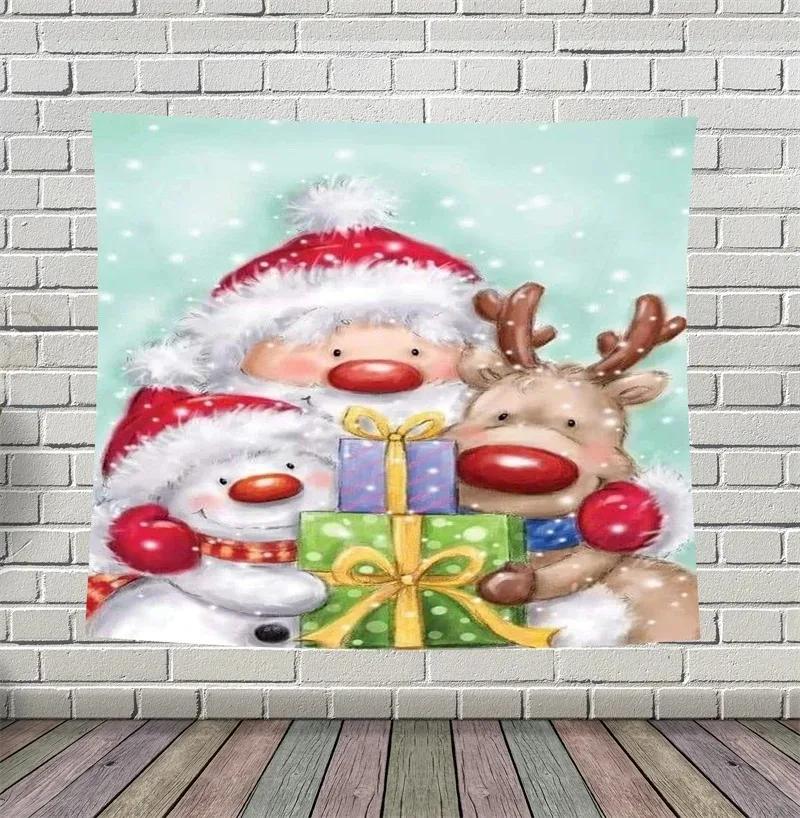 Рождественская тема Рождественский коттедж Гобелен Гостиная Диван Домашний декор — фото 10
