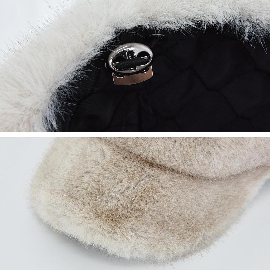 Verstellbarer Kopfumfang Imitation Nerz umweltfreundlicher Pelz Baseballkappe, Damen Softtop Schirmmütze, Winter dick