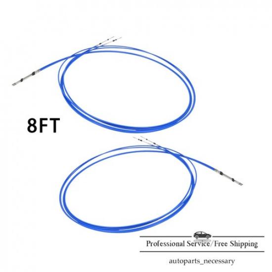 Outboard Inboard 2PCS 8FT 3 Shift Throttle Control Cable Universal For Yamaha