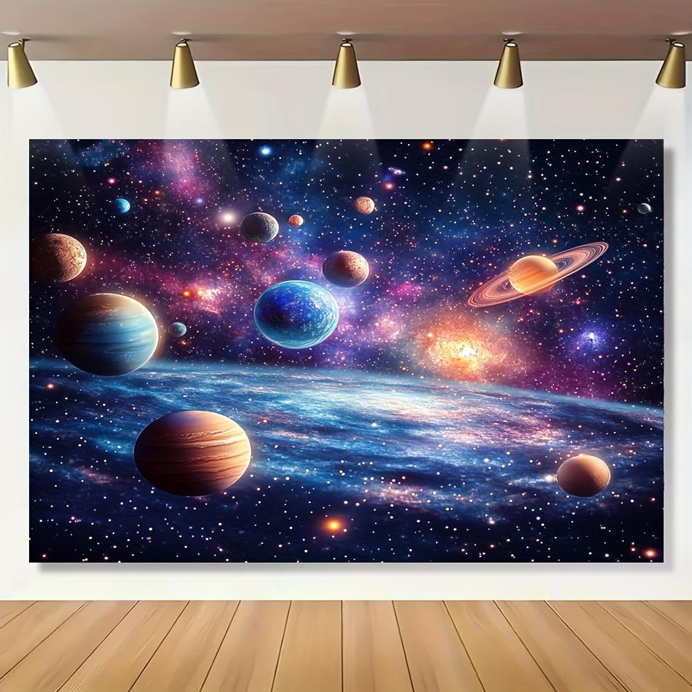 

Galactic Adventure Tapestry Vibrant Planets and Nebulae for Space Themed Decor Perfect Wall Art for Living Room or Kids Bedroom 74x94cm(29x37in)