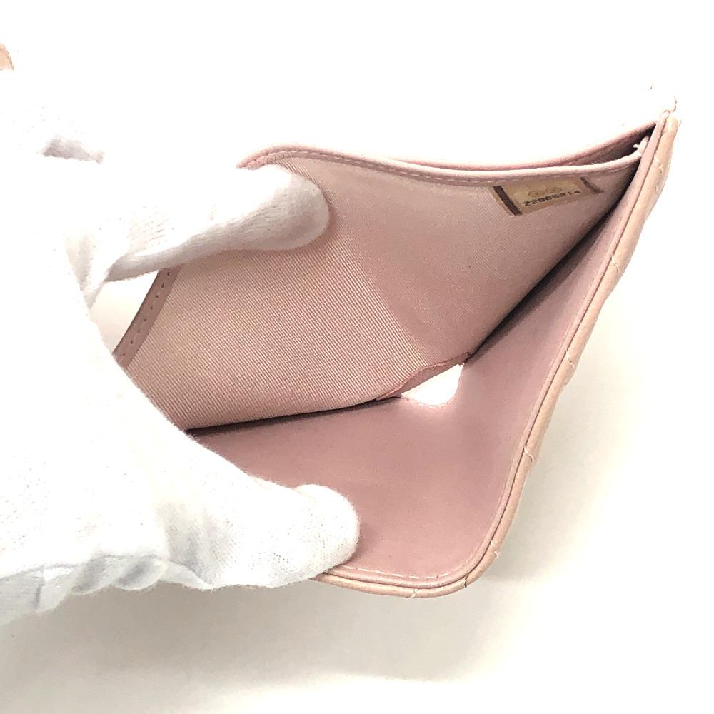 CHANEL V-Stitch Chevron CompactWallet Wallet Trifold wallet Lambskin Leather