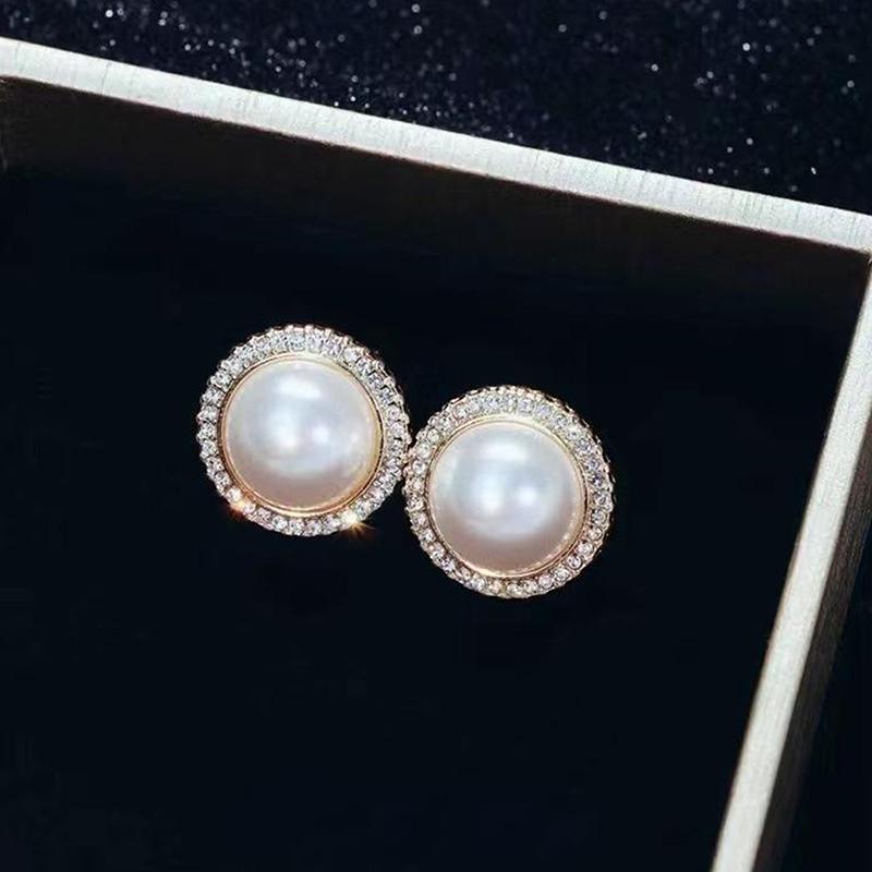 Elegant Vintage Pearl Necklace Earring Set Women Party Wedding Daily Decoration Jewelry