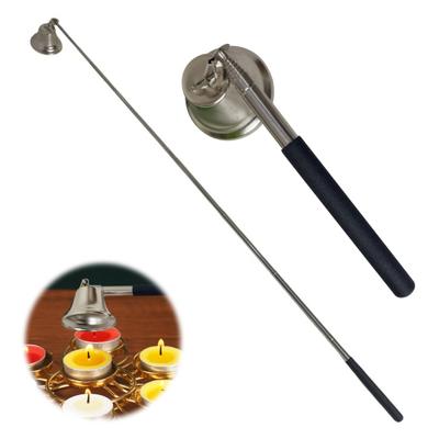 Bell Candle Extinguisher with Telescopic Handle Stainless Steel Tealight Candle Wick Flame Snuffer Putting Out Candle Stopper Tools Universal Candle