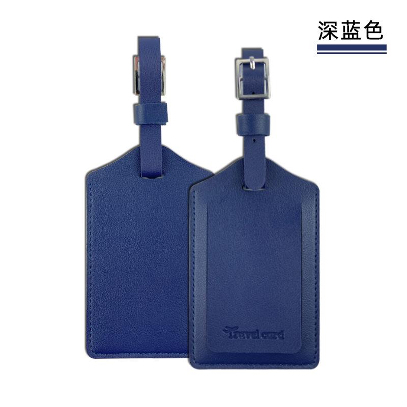 Square Buckle Leather Luggage Tag Anti-Loss Card Pu Leather Luggage Pass Boarding Pass