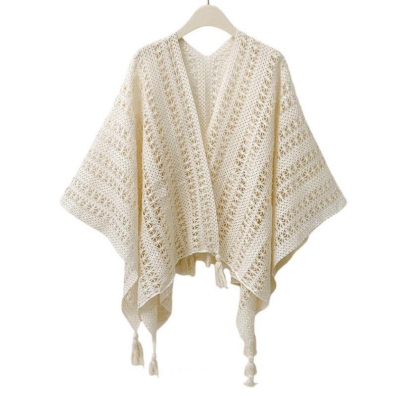 Women S Thin Ethnic Style Lace Fringe Shawl For Travel Outwear