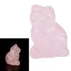 Rose Quartz Carved Kitten Shaped Decor Pink Crystal Healing Stone Gemstone Decoration