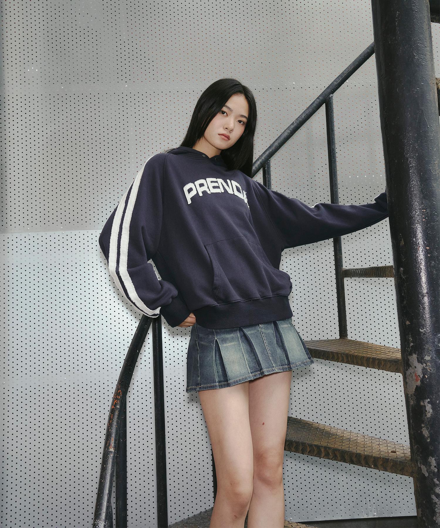 Prenda Twill Cut-Off Raglan Hoodie Navy Reference/Small
