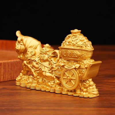 Zwölf Tierkreiszeichen-Ornamente, Funiu-Barren, Niu-Kunsthandwerksstand, kreative Desktop-Ornamente, Metall, Niu La-Barren