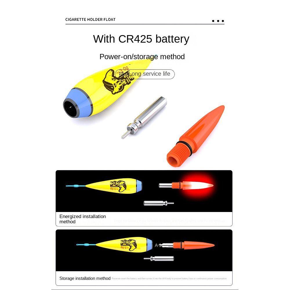 2PCS Indicator Electronic Fishing Float Led Bobbers New Rock Fishing Floats  Short Tail