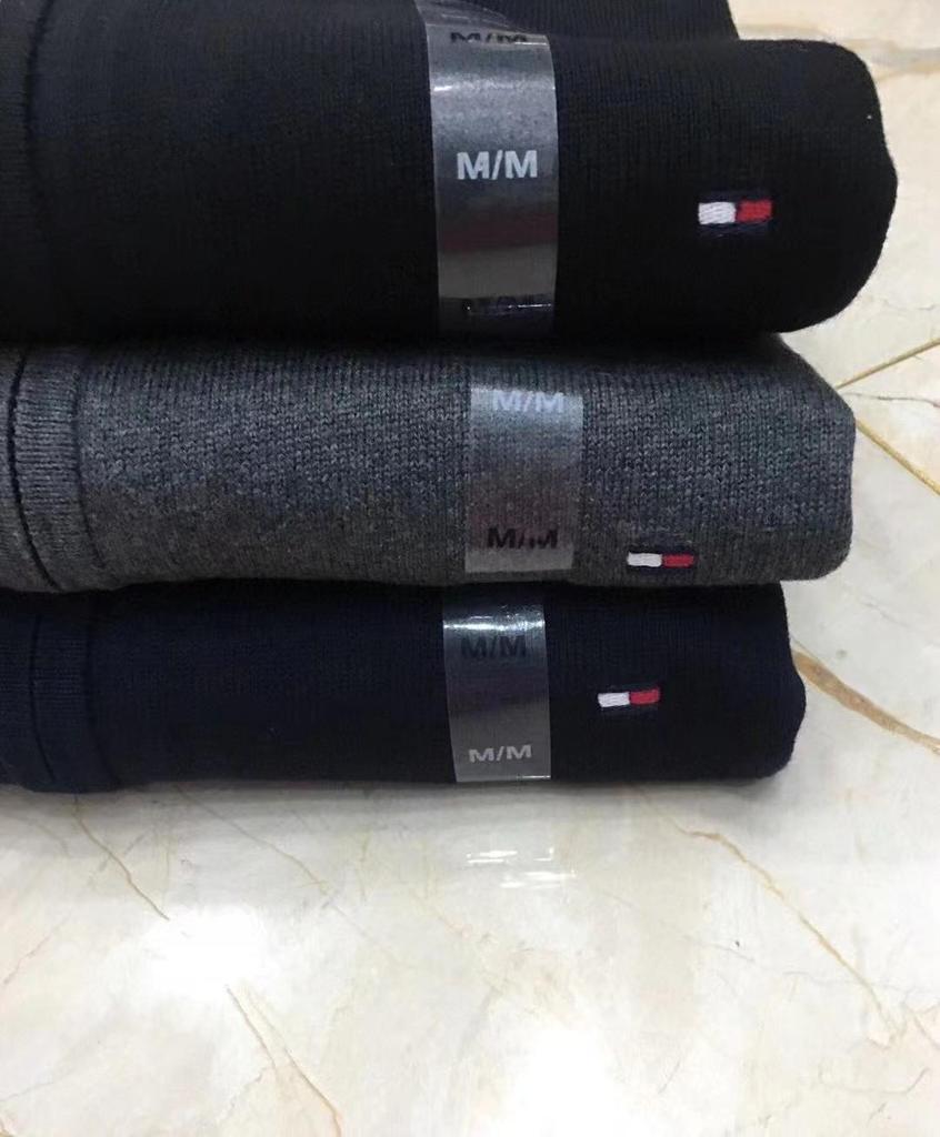 Tommy Men's High-Neck Embroidered Zipper Cardigan Sweater, Autumn/Winter '23 Collection