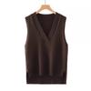V-neck Knitted Vest Women's Sweater Autumn and Winter New Korean Loose Wild Sweater Vest Sleeveless Sweater