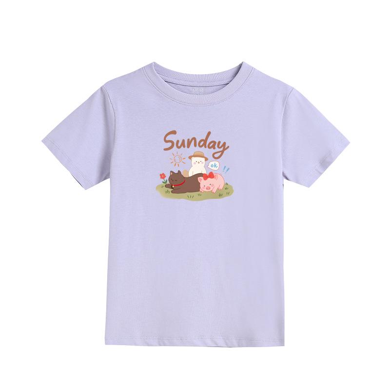Girls' Fashion Print Short-Sleeve T-shirt - Casual Summer Style Top for Children