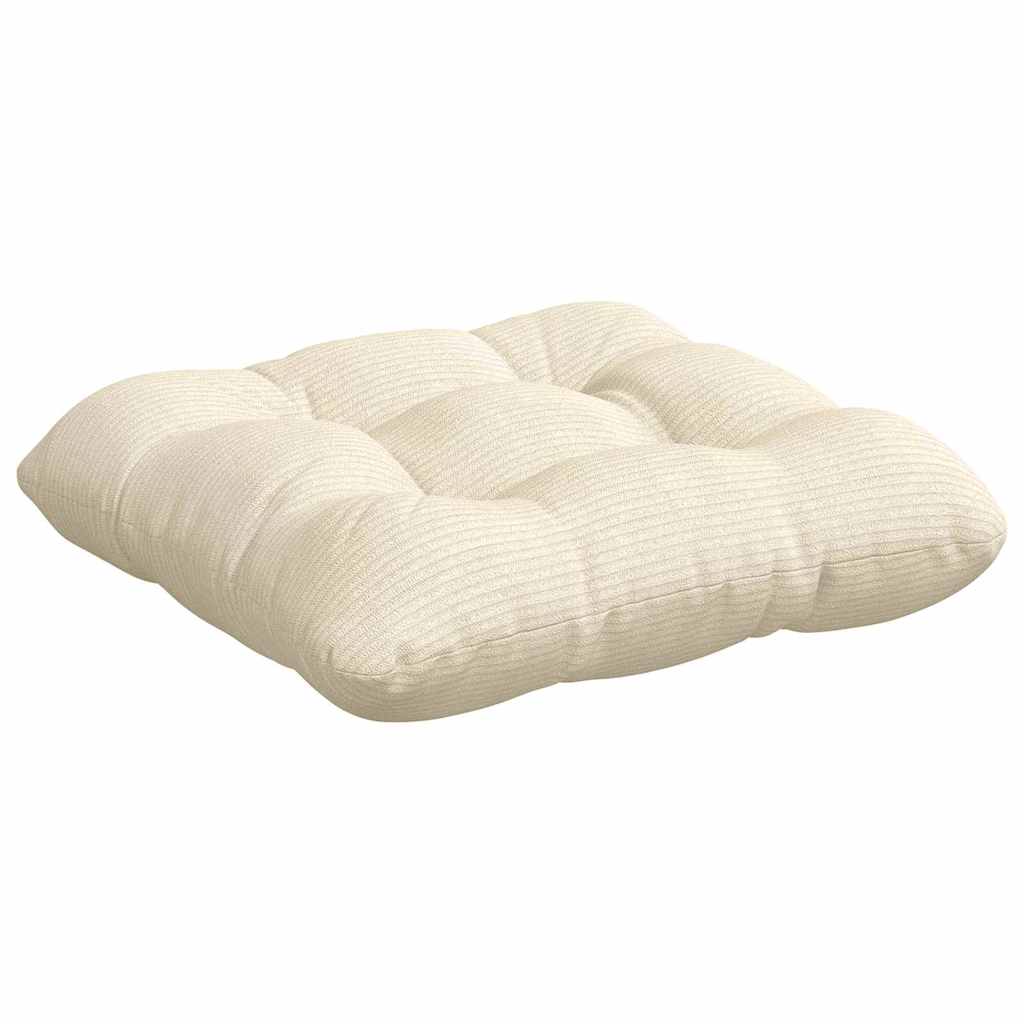 Seat Cushions 4 pcs Cream 40 x 40 cm Corduroy Fabric