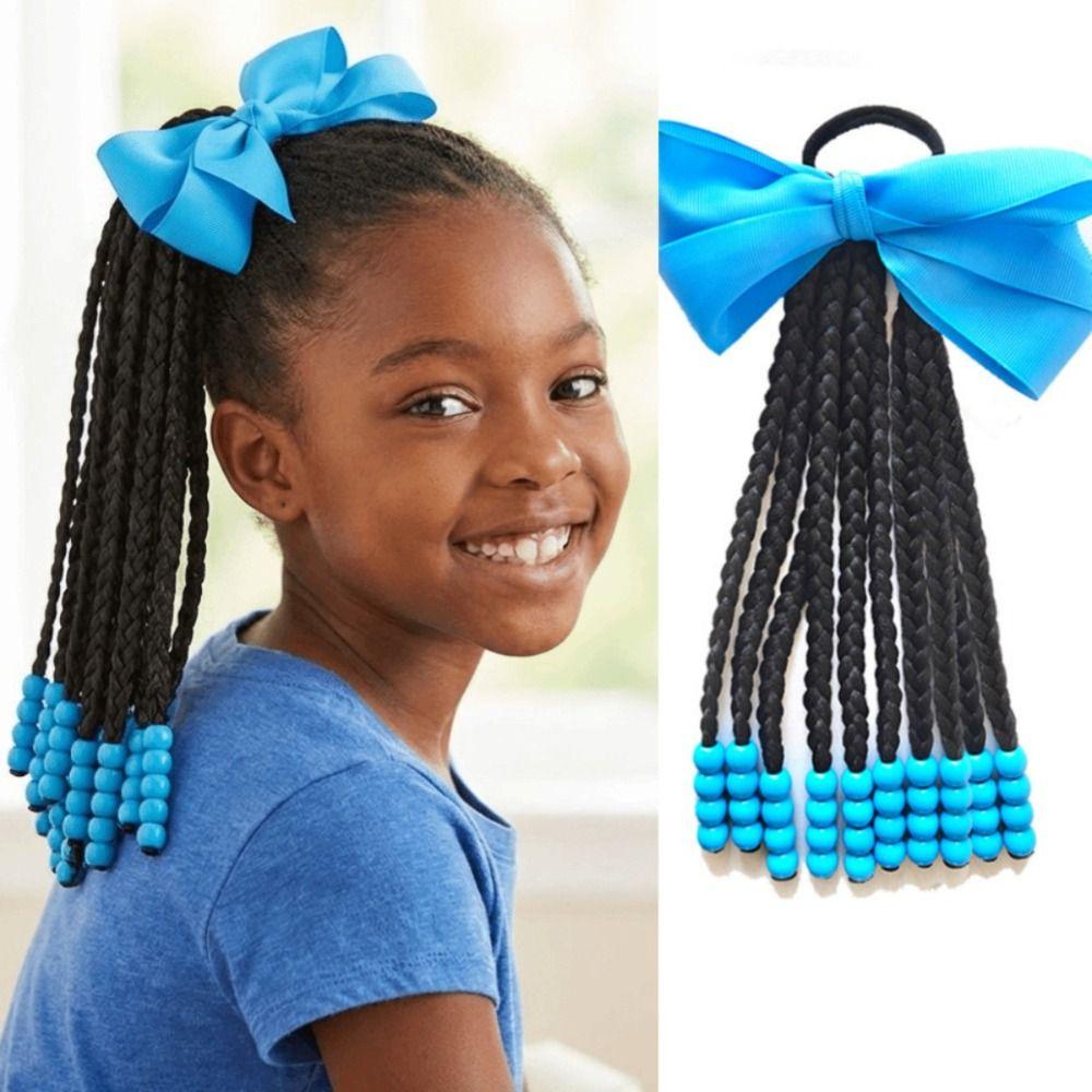 Synthetic Kids Braided Ponytails Headwear Kids Hairpiece Wig Daily Wear