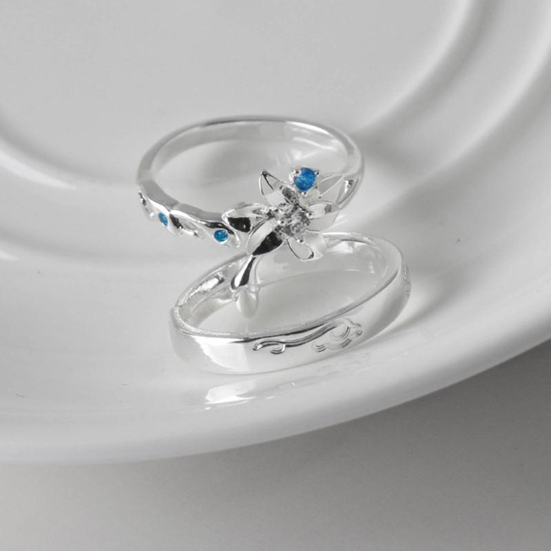 Pack of 2 Grandmaster Demonic Cultivation Jewelry Unisex Couple Rings Exquisite Alloy Accessories for Anime Enthusiasts