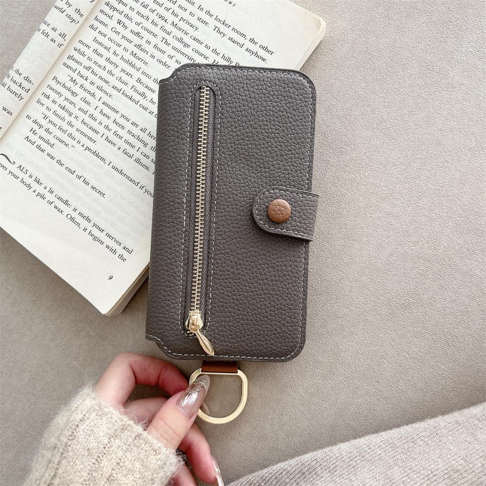 Wrist Strap Wallet Card Slot Holder Flip Leather Phone Case for IPhone 17 Air 16E 16 15 14 13 12 Pro Max Plus Protective Cover