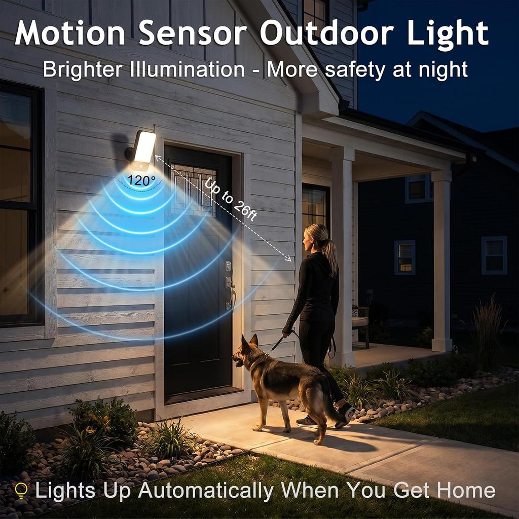 Rechargeable Motion Sensor Outdoor Wall Light, 10000mAh 1 Pack | 3 Modes 3 CCT Dimmable with Remote, IP65 Waterproof Security Lamp for Porch, Patio,
