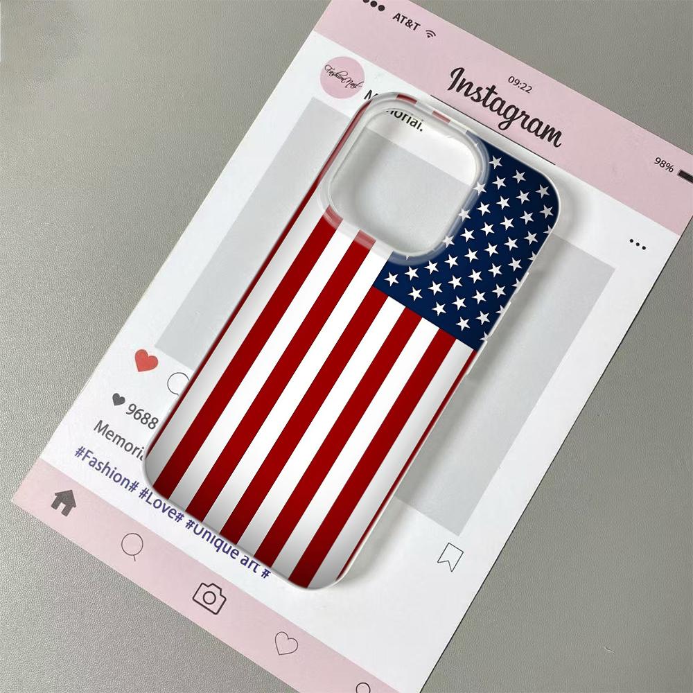 American Flag Phone Case for iPhone 17 16 15 14 Plus 13 12 11 Pro Max Glitter & Classic Fashion Shockproof TPU Protective Cover