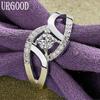 925 Sterling Silver AAA Zircon Ring Gift Charm Jewelry
