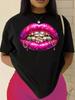 Sommer Damen T-Shirt Top Lustig Bedruckt Kurzarm Rundhals Bedrucktes Kurzarm-T-Shirt für Damen Damenkleidung Y2k Top