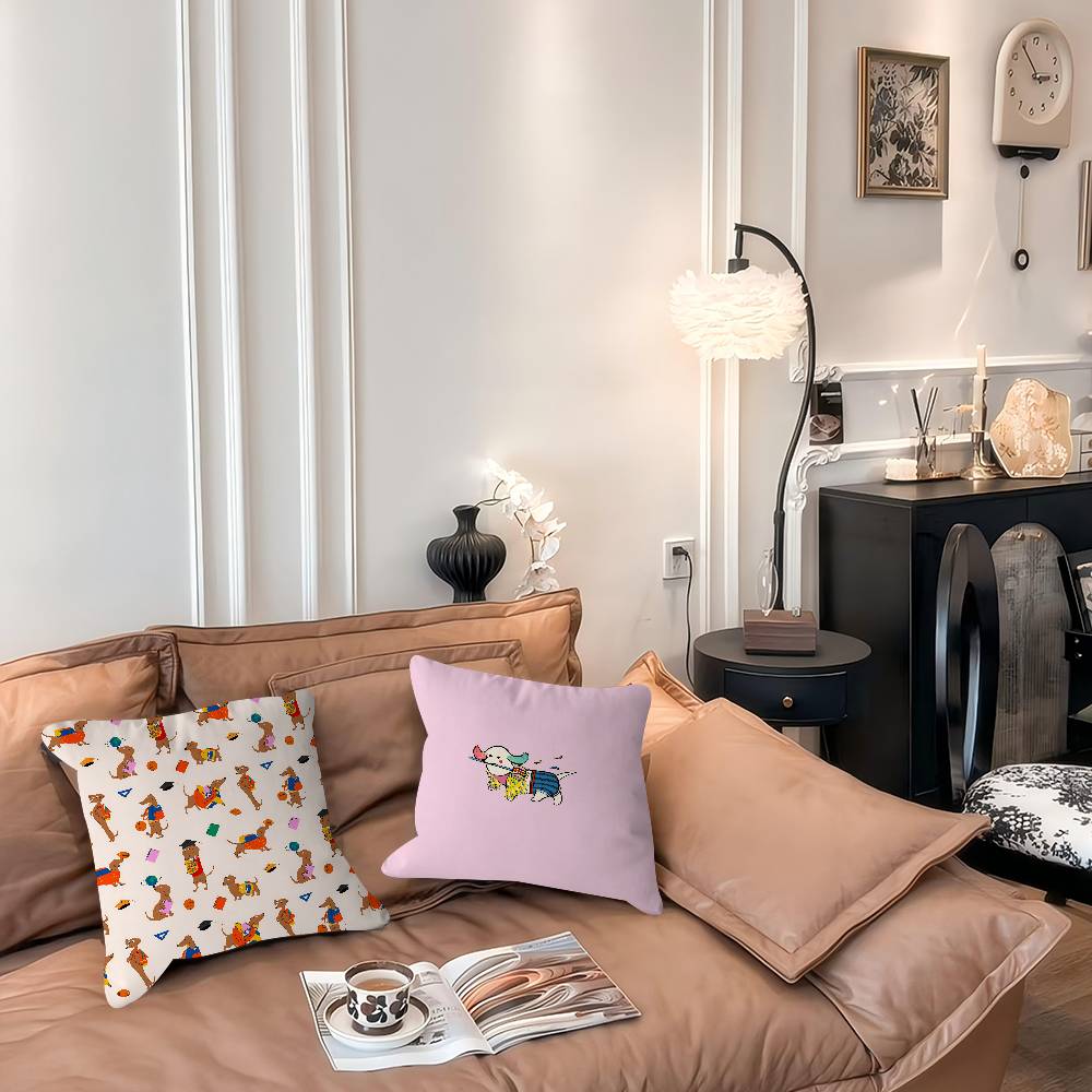 Cartoon Dackel Hund Kissenbezug Kissenbezug Polsterung Sofa Wurfkissen Heimdekor Kissenbezug