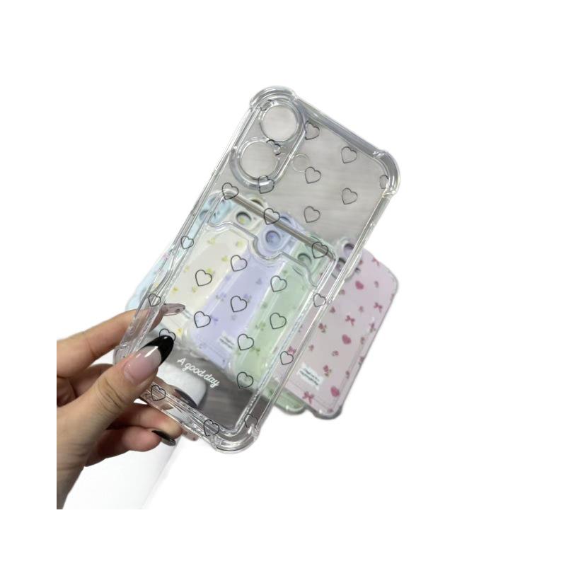 Colorful Heart Phone Case with Card Holder for Apple 17 Pro Max