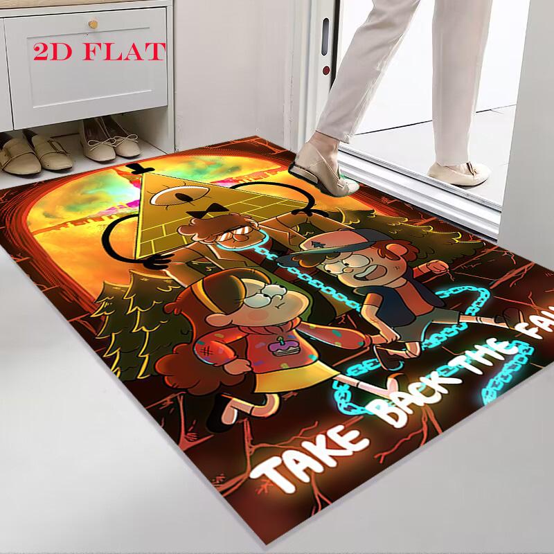 Mutiger Gravity Falls Teppich für Wohnzimmer Schlafzimmer Zuhause Sofadekoration, Kinderspiel Rutschfeste Bodenmatte