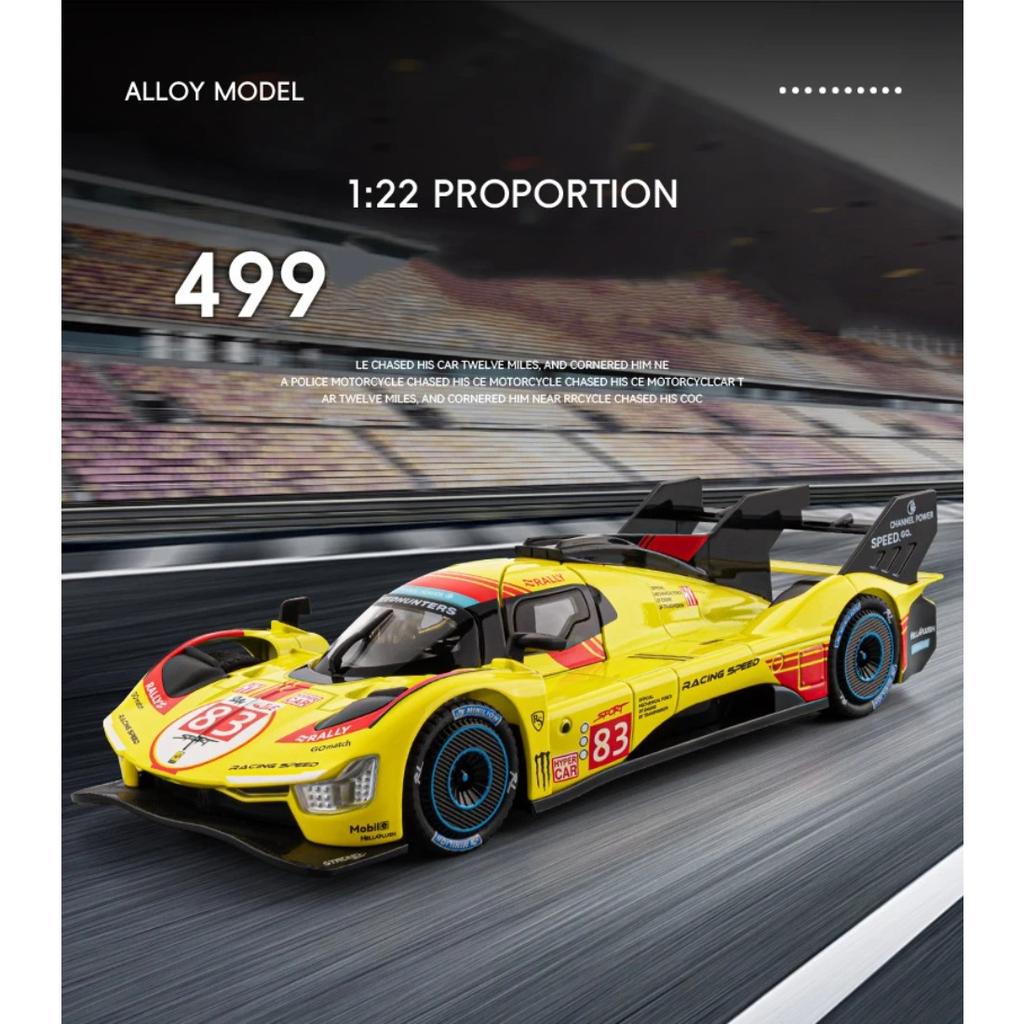 1/22 Ferrari 499P Endurance Race Alloy Sports Car Model Diecast Metal Racing Vehicles Car Model Simulation Sound and Light Kids Toy Gift
