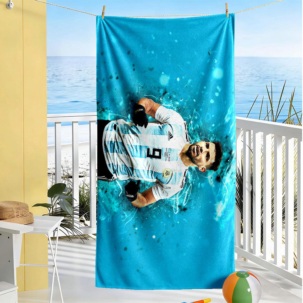 Kun Aguero Celebration Moment Beach Towel Super Soft Microfiber Quickdry Fabric Comfortable Lightweight