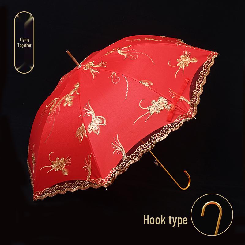 Chinese-Style Red Wedding Umbrella for Brides – A Traditional Dowry and Celebration Accessory
