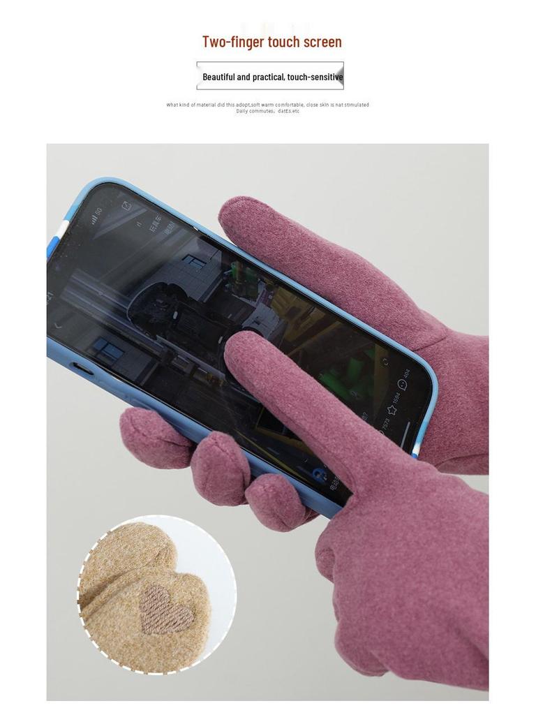 Women's Winter Fingerless Velvet Gloves - Warm, Cute Korean Style for Skiing, Riding, Driving