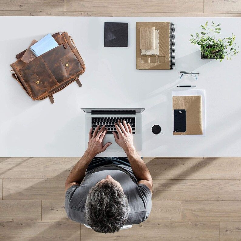 Retro Buffalo Hunter Deri Dizüstü Messenger Çanta Ofis Evrak Çantası Kolej Çantası