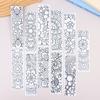 32 Stück Blumenmuster Mal-Lesezeichen DIY Leere Schwarzlinien-Zeichen-Lesezeichen für Kinder Erwachsene Stressabbau Lesezubehör