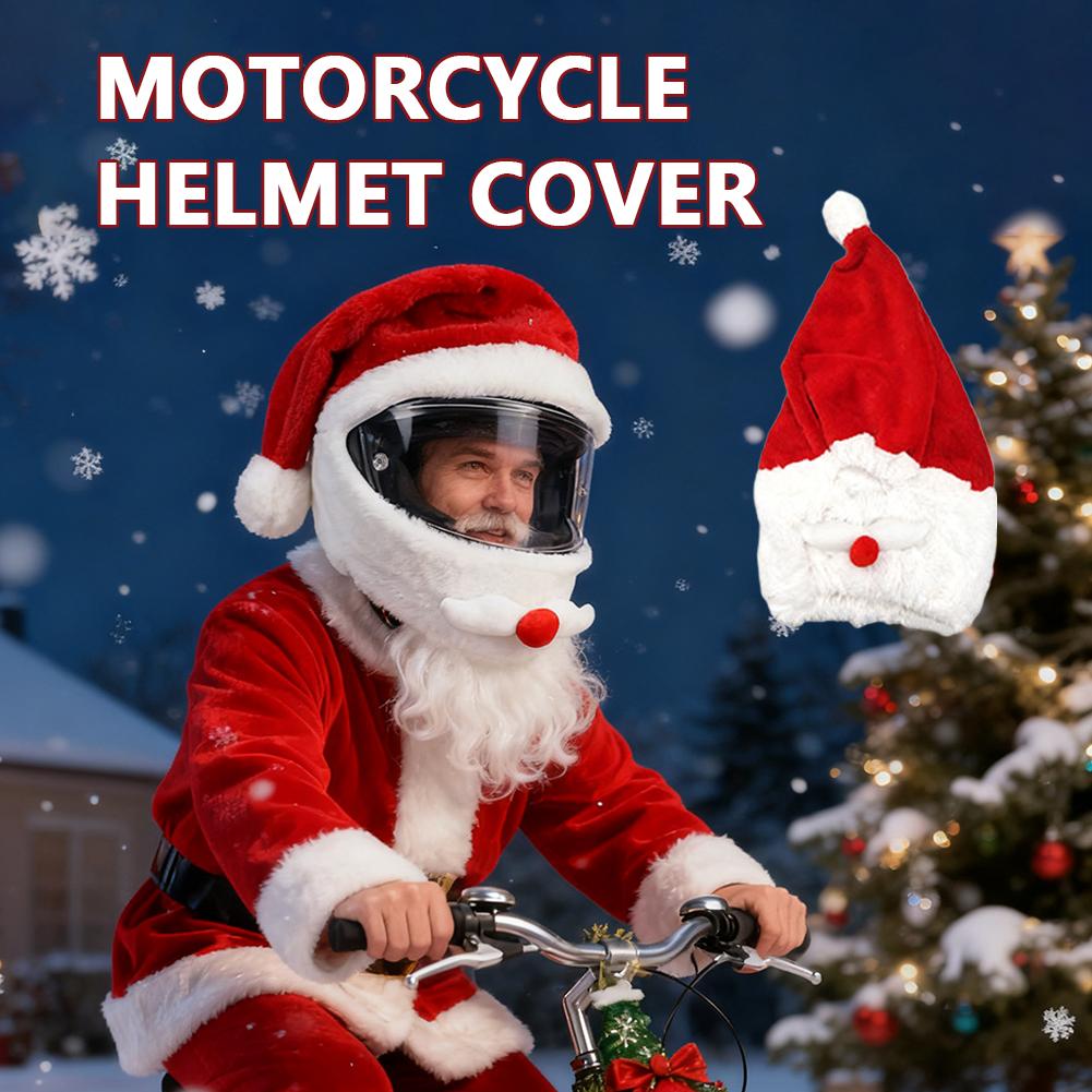 Santa Cycling Helmet Christmas Motorcycle Helmet Cover Full Face Safe Hat Santa Claus Racing Cap Merry Christmas Decoration Gift