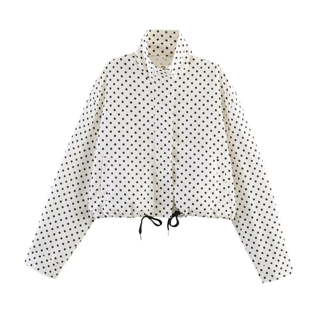 European and American style, wholesale women's clothing fashion versatile temperament casual design nine-color hair polka dot set