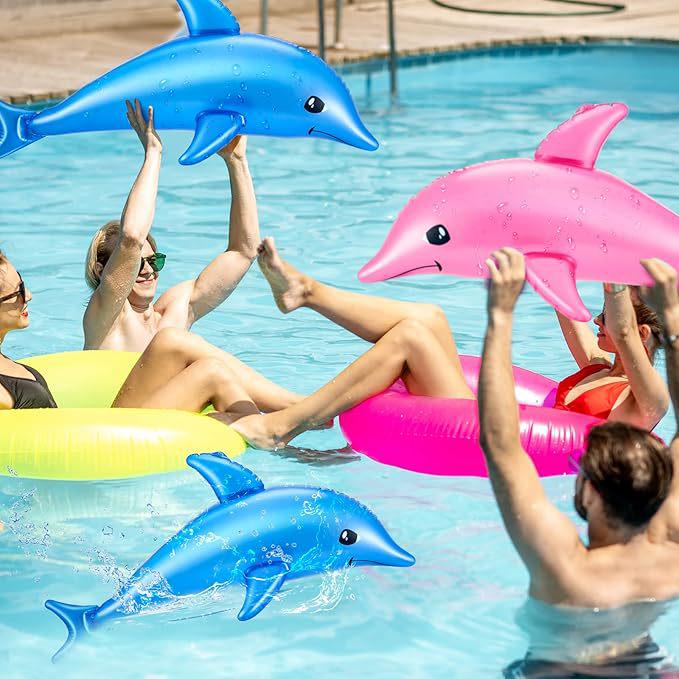 Starry Sky Inflatable Dolphin Pool Toy for Kids & Adults