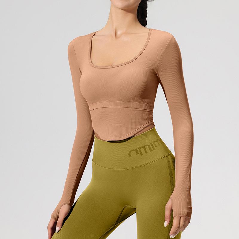 

Женская футболка для бега с длинным рукавом и встроенным бюстгальтером Medium