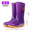 Rain shoes women's high rain boots long water boots water shoes fleece non-slip cover shoes fashion winter rain shoes medium rubber boots