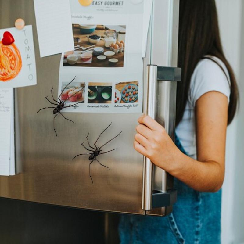 Soft Realistic Spiders Magnet Plastic Magnetic Refrigerator Sticker for Kitchen Fridge and Whiteboard Office Partitions