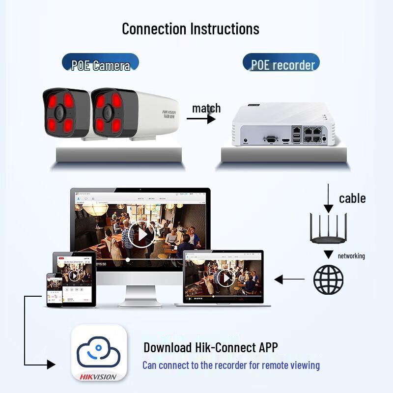 Hikvision 2MP PoE Outdoor IR Audio IP Camera CN plug (adapter included)