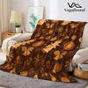 Vintage Christmas Elements Flannel Blanket Warm Soft Halloween Christmas All-Season Couch Decorative Cozy Warm Gift