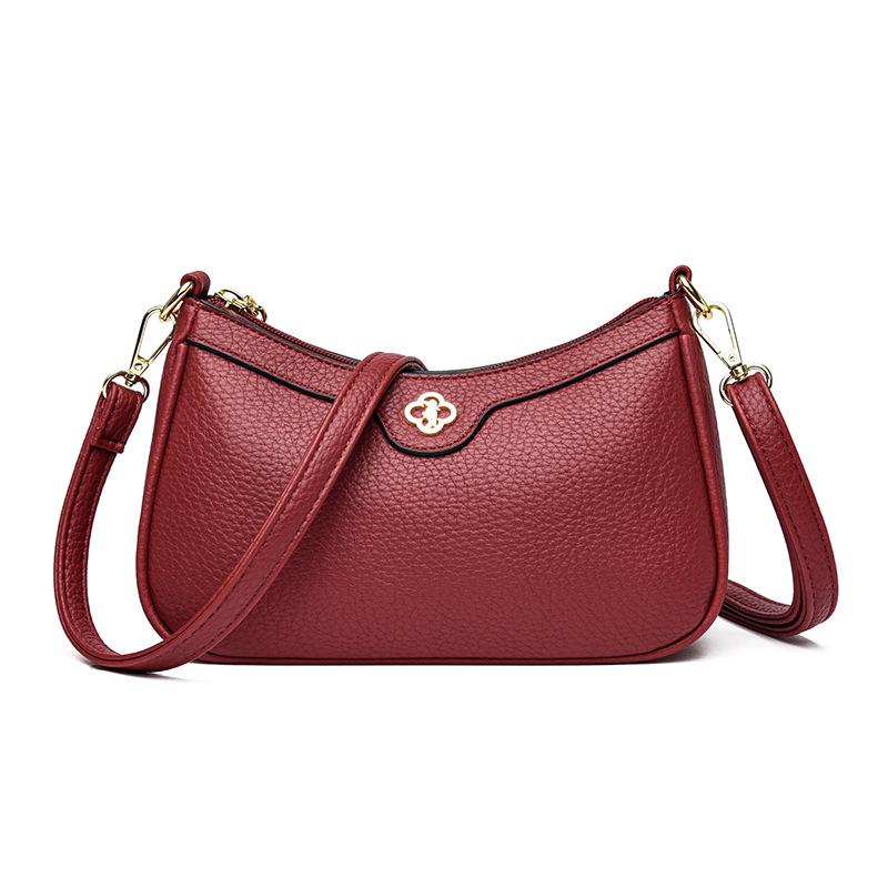 Women's Trendy Solid Color Shoulder Bag 2025 - Versatile Light Luxury Crossbody for Moms