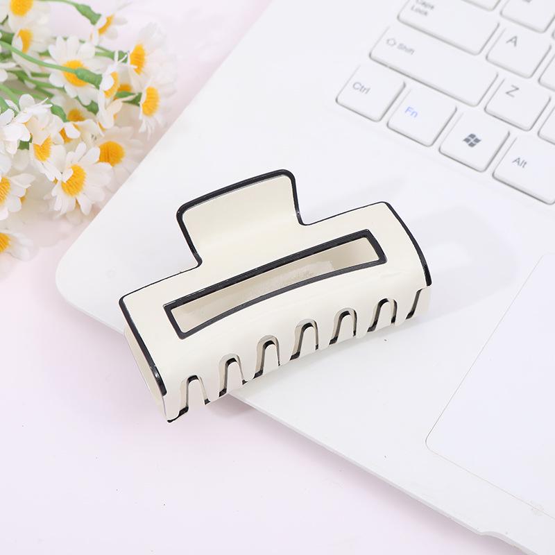 Black and White Korean PVC Square Hair Claw Clip