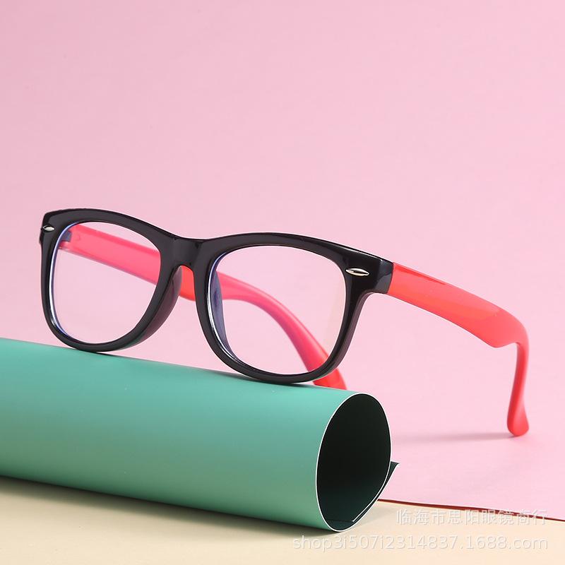 Anti Blue Light Kids Glasses Children Square Optical Eyeware Boy Girls Square Computer Transparent Eyeglasses Silicone Frame
