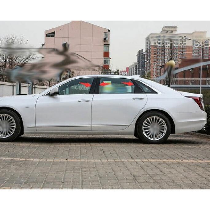 6x For Cadillac CT6 2016-2021 Gloss Black Pillar Post Cover Window Door Trim Set