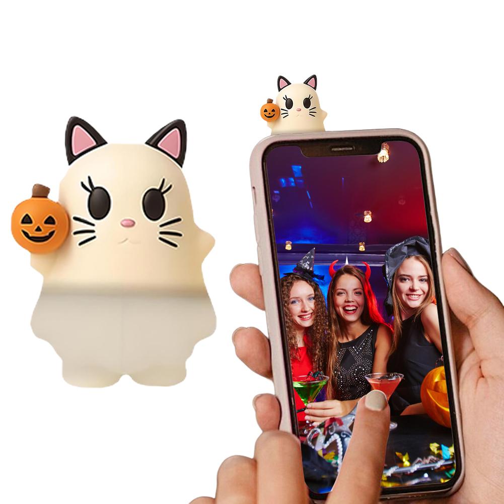 Ghostees Mystery Phone Buddy Halloween Ghost Phone Accessory Mini Halloween Ornament Gifts Car Mirror & Dashboard Decorations
