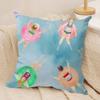 Marine Animals Summer Ins Cushion Cover Silky Short Plush Invisible Zipper Dustproof Sofa Pillow Case For Home Decor