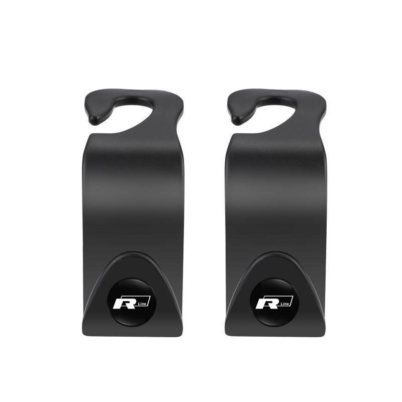 Car Sticker Hub Caps 2Pcs Car Seat Back Hooks Auto Accessories For Volkswagen VW RLine R Golf Amarok T5 ID3 Tiguan T-Cross Polo EA1