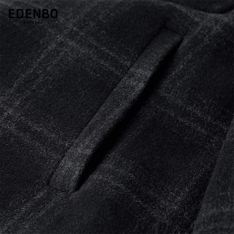 Edenbo Men's Plaid Wool Blend Lapel Jacket